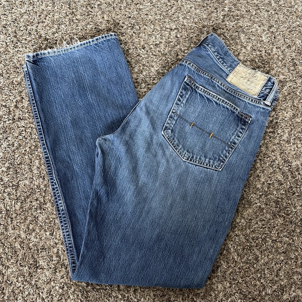 Polo Ralph Lauren Jeans Mens 34x32 Blue 867 Classic Fit Faded Zip Denim Pants